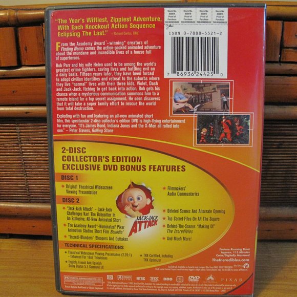The Incredibles DVD and Case - Widescreen Edition - Picture 2 of 8
